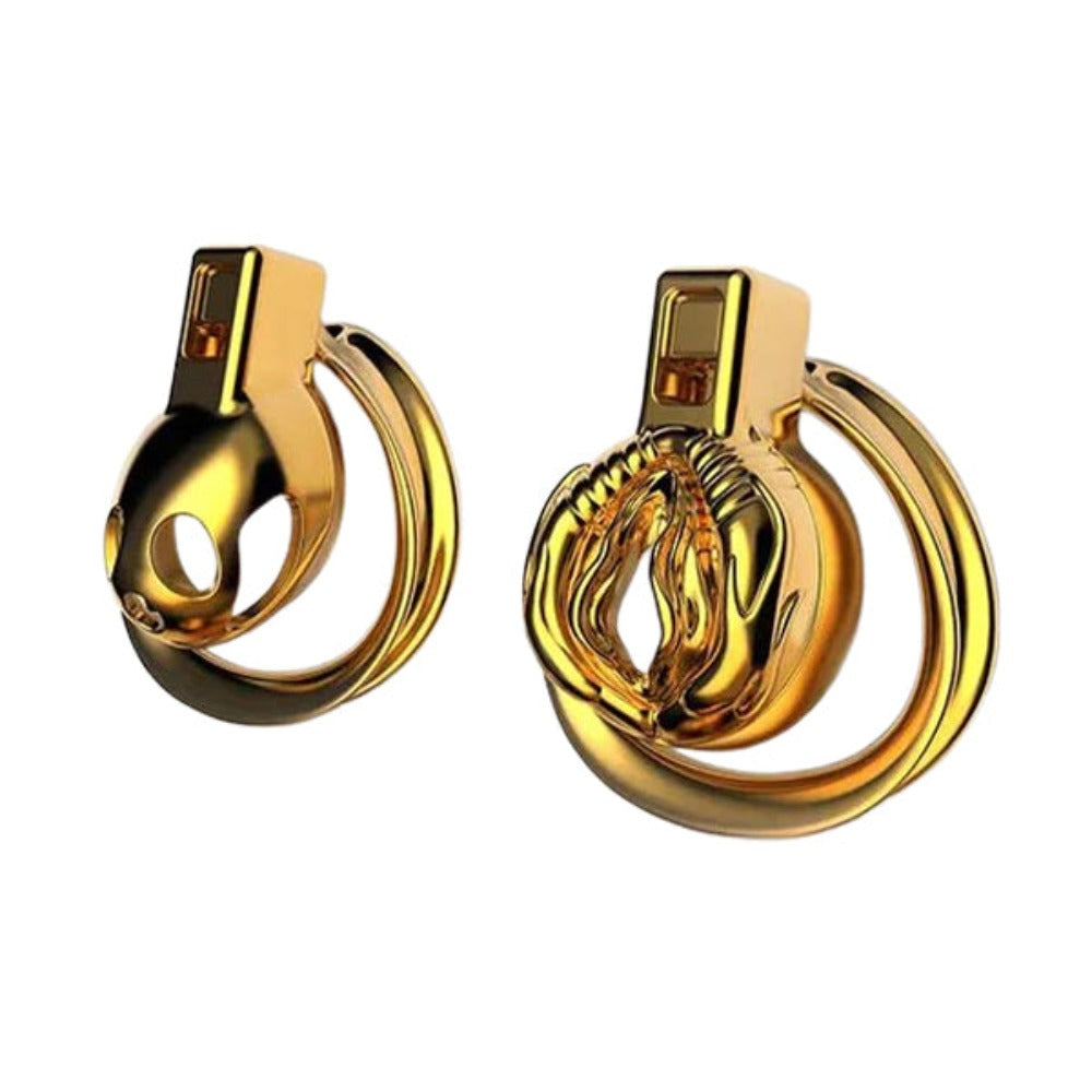 Embrace elegance and submission with the Golden Clitty Short a luxurious perfect for the devoted maid. Crafted to fit discreetly under any outfit, it keeps your clitty securely locked, allowing your mistress to remain watchful over your desires.