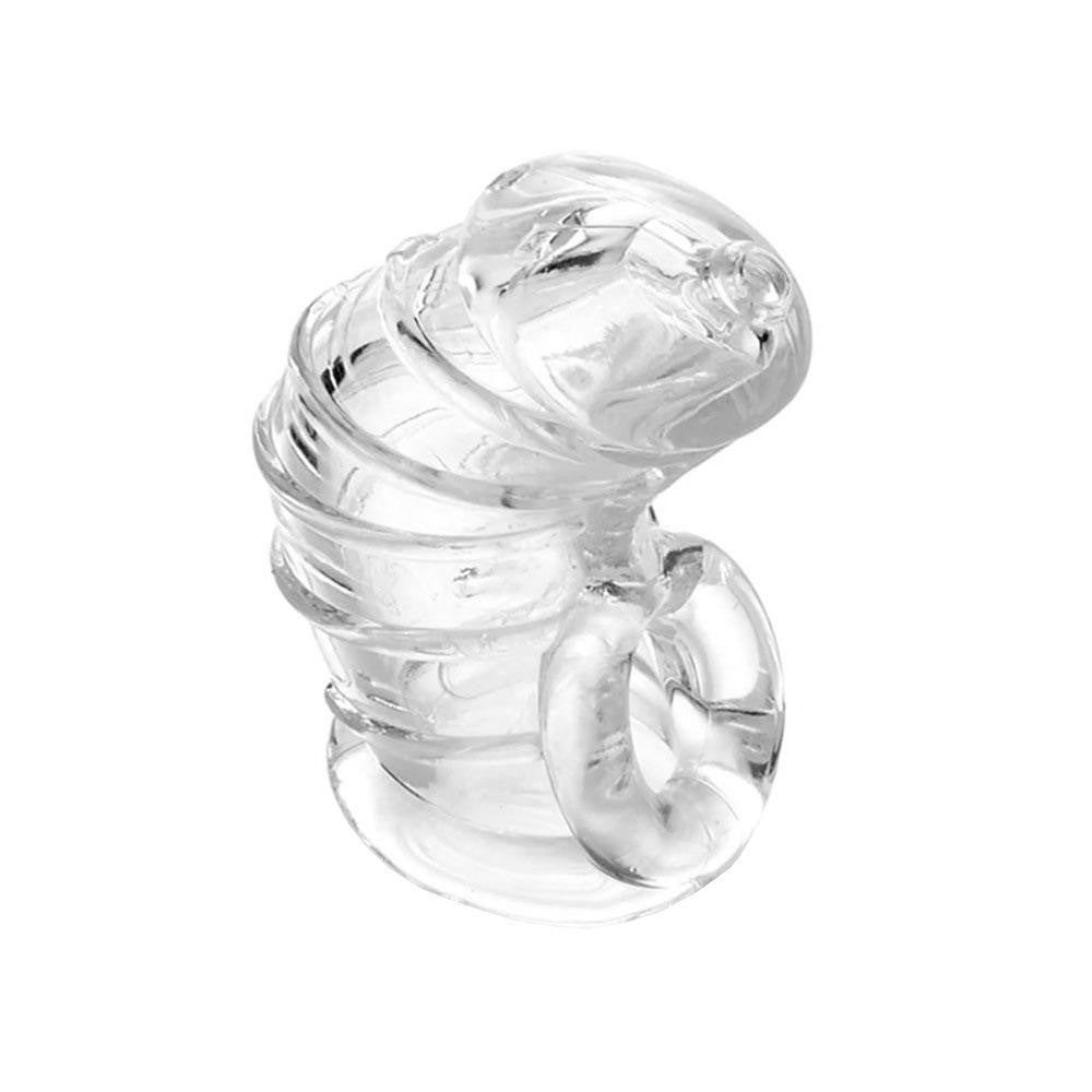 Introducing the Bendy McBenderson, a silicone cage designed for the rubber male who dreams big. Crafted from PVC, its curved shaft and barbs provide unique stimulation. With uretha-friendly pipes and tubes for comfort, it's the perfect blend of form and function.