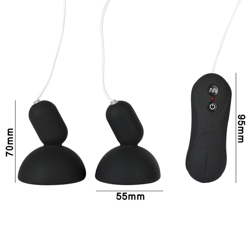 Embrace versatile pleasure with these micro-sized enclosed pumpers, featuring inverted silicone cups. With 16 intensities, they offer hands-free, discreet fun, perfect for any scenario.