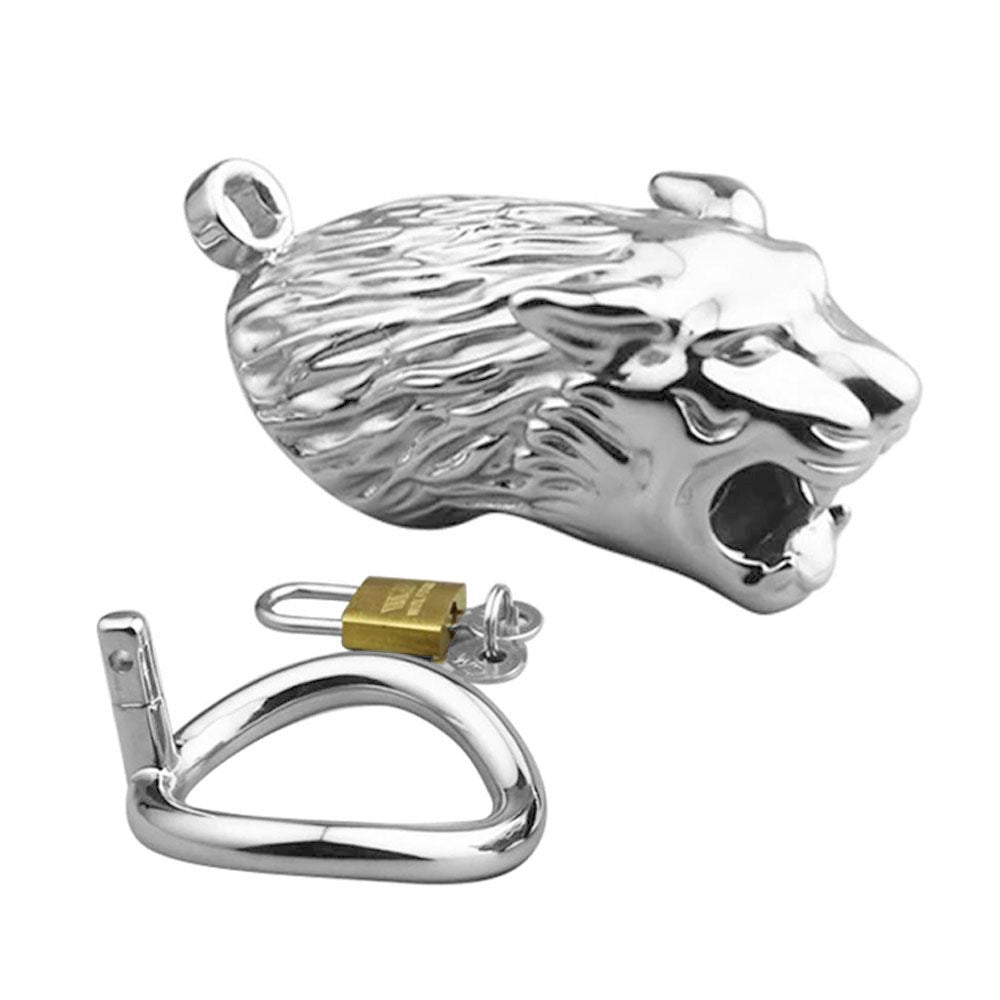 Dive into fantasy with this pretty lion-themed cage, offering a new perspective on submission. Far from shameful, it fulfills dominant desires securely and stylishly.