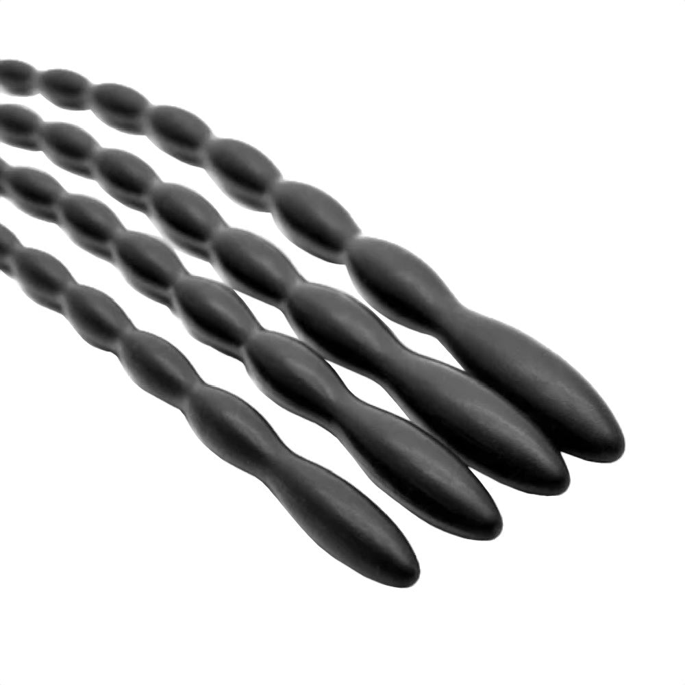Enhance pleasure with our black silicone beaded urethral kit, featuring a range of sizes for custom fit. Control via Bluetooth, app on your phone, connect with a mate's phone/cell.
