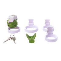 The bio-resin cage offers a silk-like texture perfect for being sissified, enhancing relationship dynamics. With varied ring sizes, it ensures a comfortable fit for smallest penis, enabling wives to enforce permanent control.