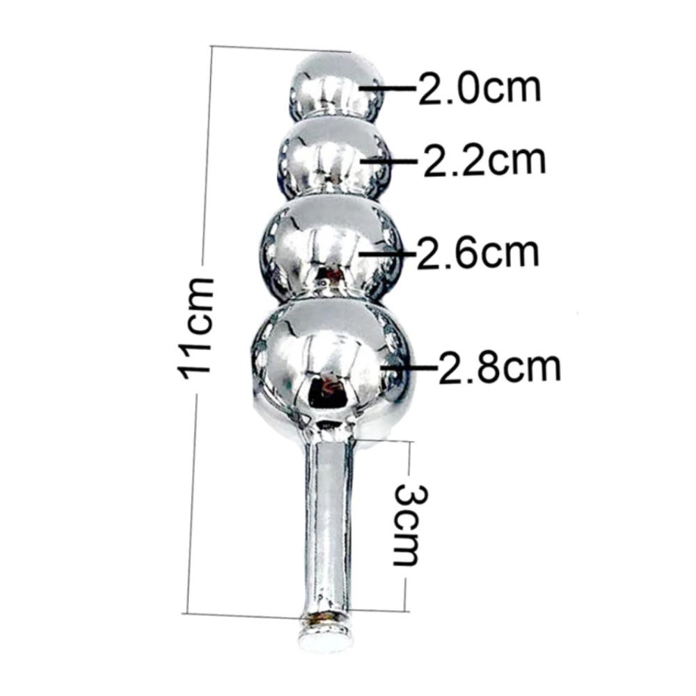 Experience ultimate control with this metal device long desired. Encase his treasures in a secure box while the internal beaded plug ignites intense sensations. Lock it tight with padlocks and a rivet, ensuring escape is impossible.