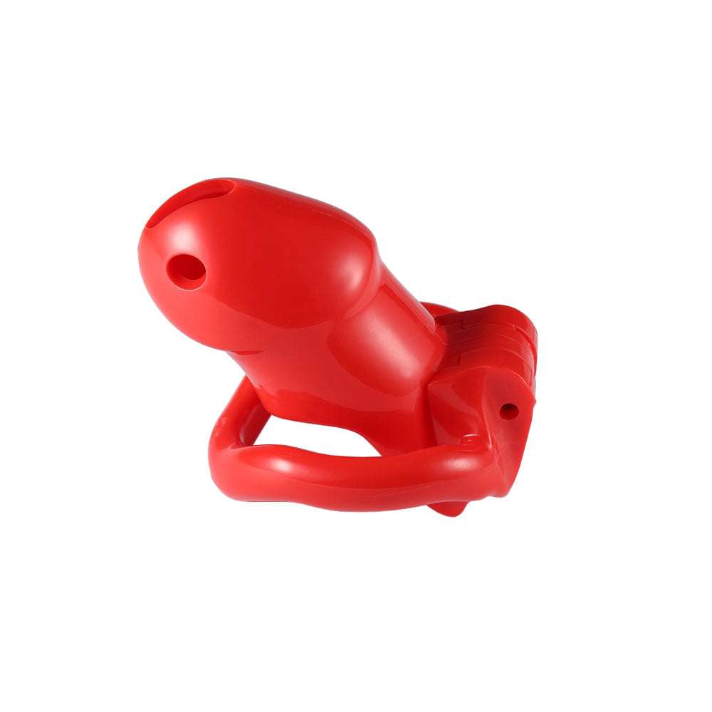 Smallest pink cage designed for feminization, with a secure sliding lock! Pee with ease as its smaller diameter fits snugly without sliding, enhancing your transformation experience.