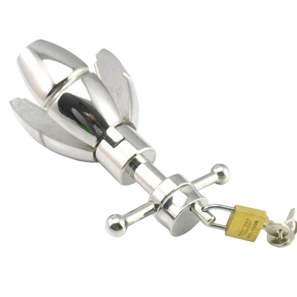Introducing a stainless steel marvel for your lover, perfect for the queen of the bedroom! Experience the growing allure and fast thrill of locking and butt play, a gift beyond measure.