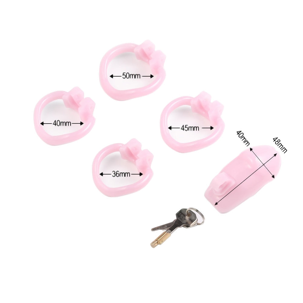Unlock feminine desires with this pink resin device for sissies, offering three size options for comfort. Say goodbye to frustration and miss no chance to decide your fit!