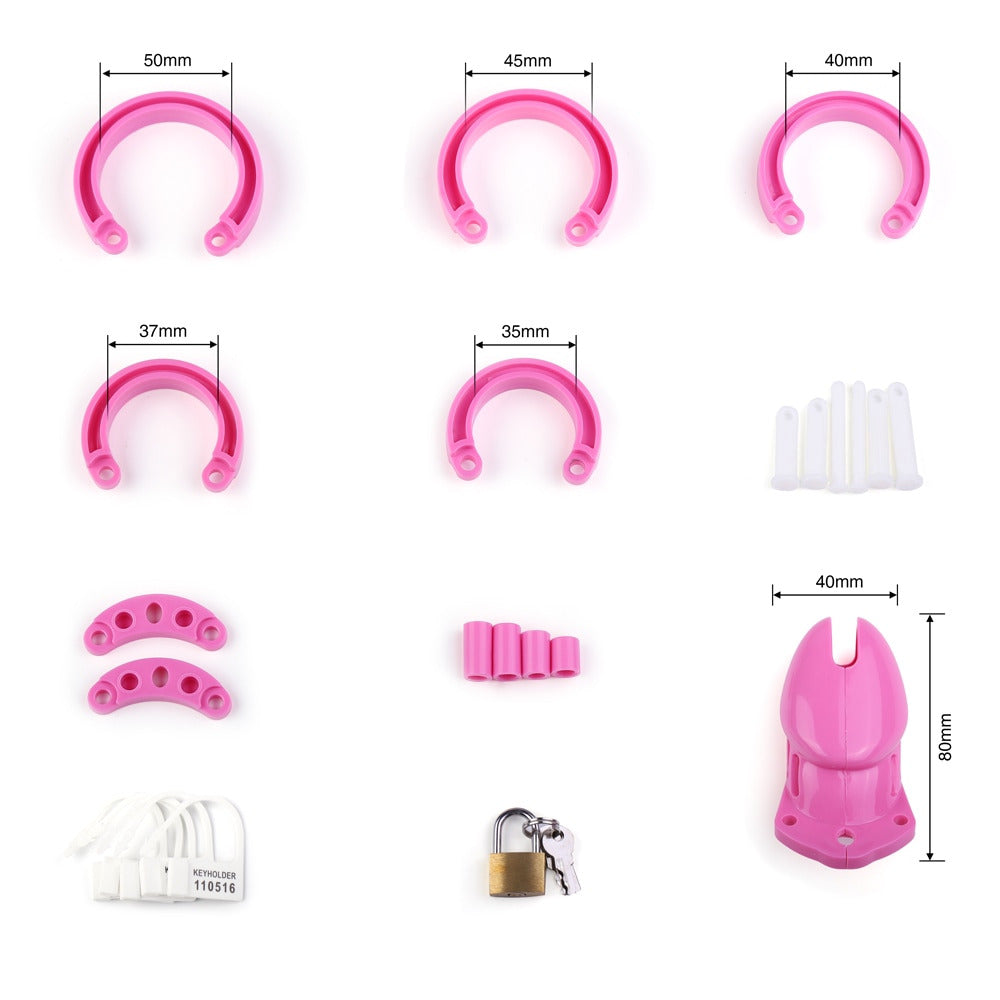 Experience the ultimate tease with The Pink Blushing Bride cock cage. Keep him under close control, amplifying stimulation and frustration, turning every handjob into a highly anticipated reward.