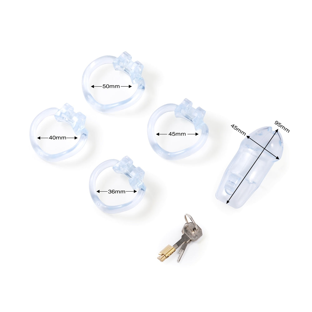 Experience ultimate control with our resin locking abstinence kit designed specifically for the short male. This durable cage keeps even the most ambitious growers securely in place. With a Houdini-like locking mechanism, escape is near impossible. In any case, you'll be minus distractions and close to peace of mind.