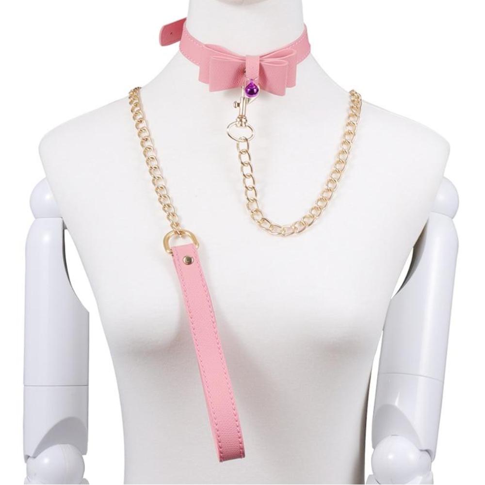 Turn your partner into a playful pet with this collar and leash set. Adjustable straps for a comfy fit, explore your wild side”who knew pet play could be so pawsome?