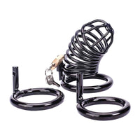 Held in a dark, sleek metal embrace, this locker's black-plated enhances control and allure. Hubby loves the lit passion it ignites, with three ring sizes for a custom fit.