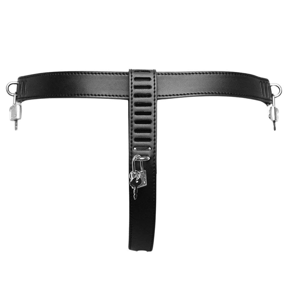Experience ultimate control with our 'Black Hole' chastity belt for men. This girthy, spiral-design leather belt offers huge restraint. Steel locks secure the penis cage, making every inch count desires won't pop free.