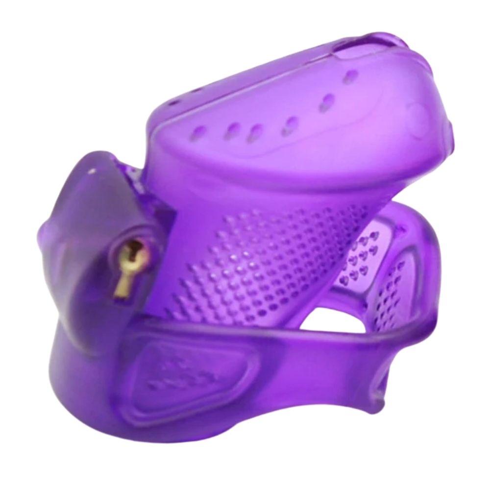 The tiny silicone cock cage hugs like a turtle shell, suiting even girthy sizes. Its breathable rubber design offers comfort, while rings ensure a snug fit, perfect for daily wear.