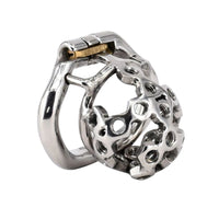 Experience ultimate control with our stainless steel dick cage. This device wears comfortably, featuring spikes dick enthusiasts will appreciate. Secured with padlocks, it hides your desires until you unlock pleasure. Comes with a discreet case.