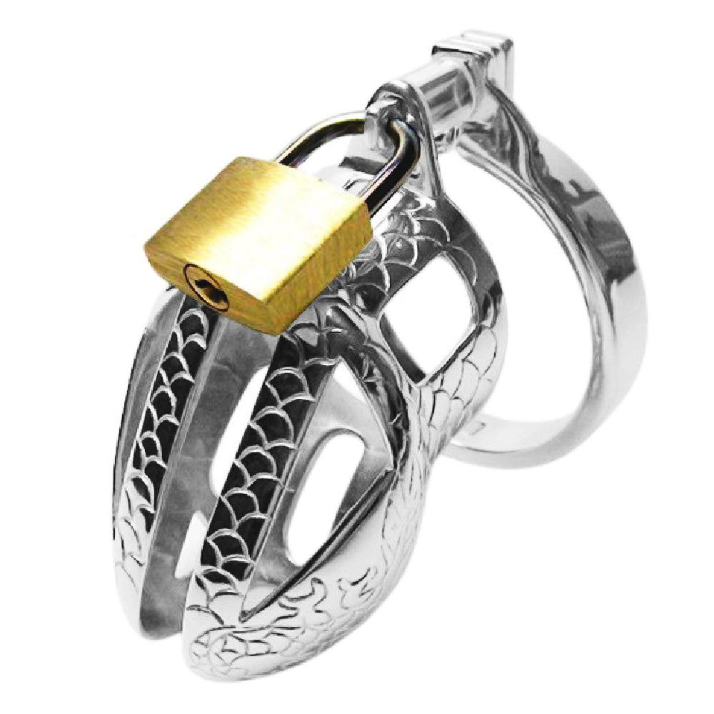 Unleash your inner dragon with this exquisite cock cage metal. Bound by your Mistress's watchful gaze, the intricate design offers a snug fit for any mini male's journey to submission.