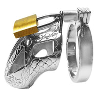 Unveil the allure of Chastity with this metal abstinence kit boasting an intricate dragon-scale design. Available in various size options, consult the size chart for perfect measurements. This xtreme tool enhances intimate dynamics, providing ultimate security while catering to specific preferences with its number of ring sizes. Ideal for fantasy enthusiasts seeking a unique aesthetic.